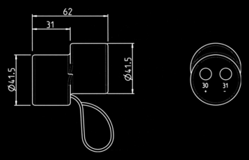 ASKERİ ARAÇLAR EJ251227 2PIN 24V ALÜMİNYUM FİŞ Kablo çapı: 13mm - 2X50mm2kablo için EJ021797-1 BAĞLANTI PINI 35mm2 kablo için EJ021814-1 BAĞLANTI PINI 50mm2 kablo için EJ301081 2PIN 24 V (2