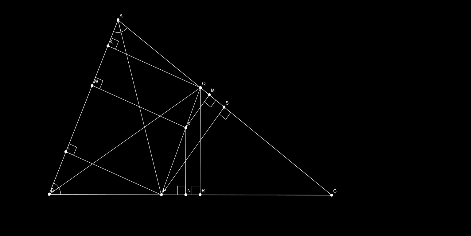UYGULAMALAR PROBLEM 1: Bir üçgeninde köşesine ait içaçıortay kenarını de köşesine ait içaçıortay kenarını da kesiyor. ise, olduğunu gösteriniz.( noktasının doğrusuna olan uzaklığını ifade etmektedir.
