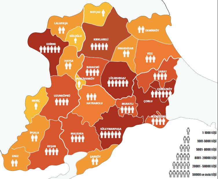 Yukarıdaki tabloda TR21 Trakya Bölgesi'nde istihdam edilenlerin ekonomik faaliyetlere göre dağılımına ilişkin bilgilere yer verilmiştir.