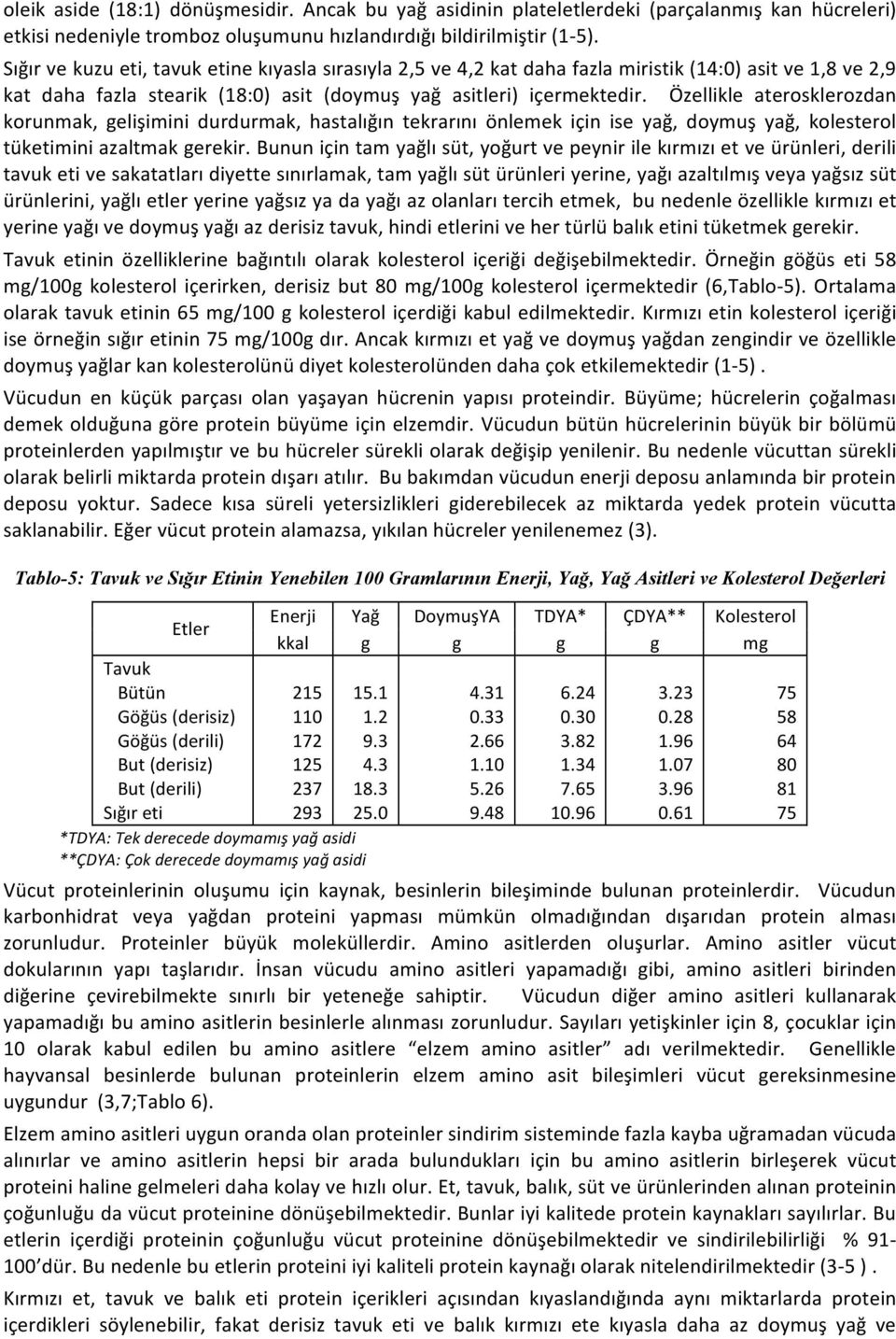 Özellikle aterosklerozdan korunmak, gelişimini durdurmak, hastalığın tekrarını önlemek için ise yağ, doymuş yağ, kolesterol tüketimini azaltmak gerekir.