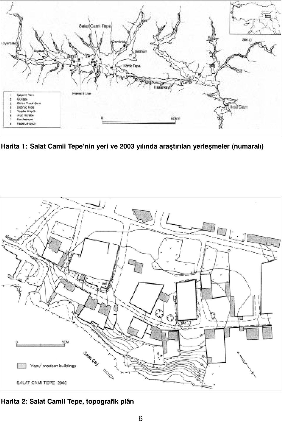 yerleşmeler (numaralı) Harita 2: