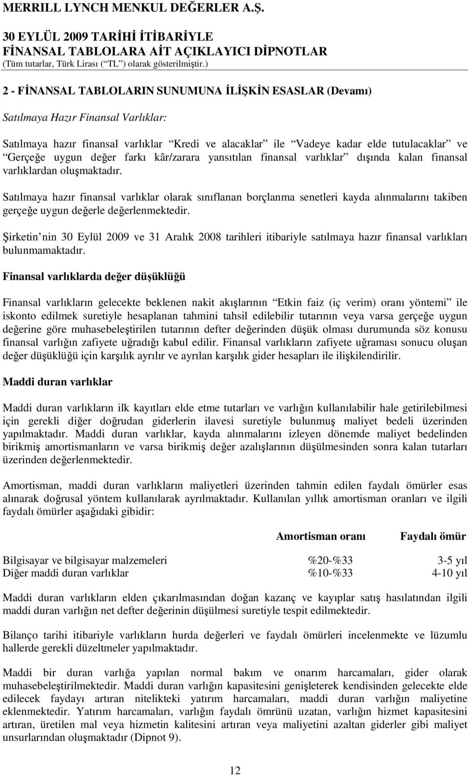 Satılmaya hazır finansal varlıklar olarak sınıflanan borçlanma senetleri kayda alınmalarını takiben gerçeğe uygun değerle değerlenmektedir.