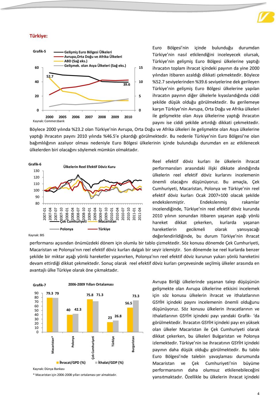 içindeki payının da yine yılından itibaren azaldığı dikkati çekmektedir. Böylece %. seviyelerinden %9.