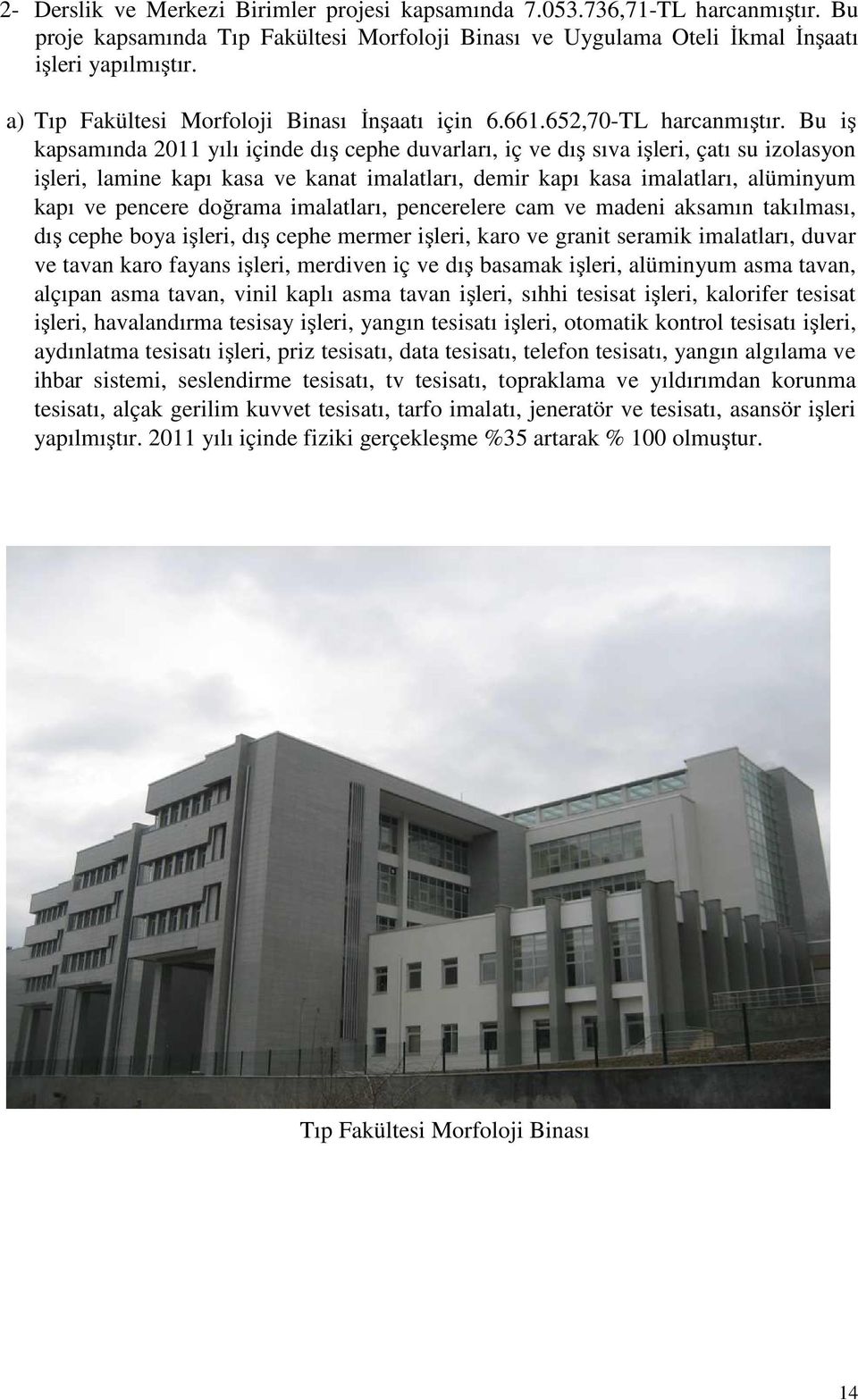 Bu iş kapsamında 20 yılı içinde dış cephe duvarları, iç ve dış sıva işleri, çatı su izolasyon işleri, lamine kapı kasa ve kanat imalatları, demir kapı kasa imalatları, alüminyum kapı ve pencere