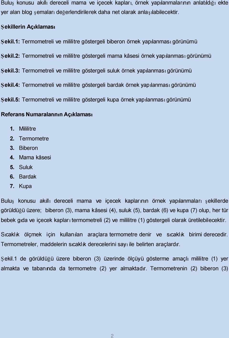 3: Termometreli ve mililitre göstergeli suluk örnek yapılanması görünümü Şekil.4: Termometreli ve mililitre göstergeli bardak örnek yapılanması görünümü Şekil.