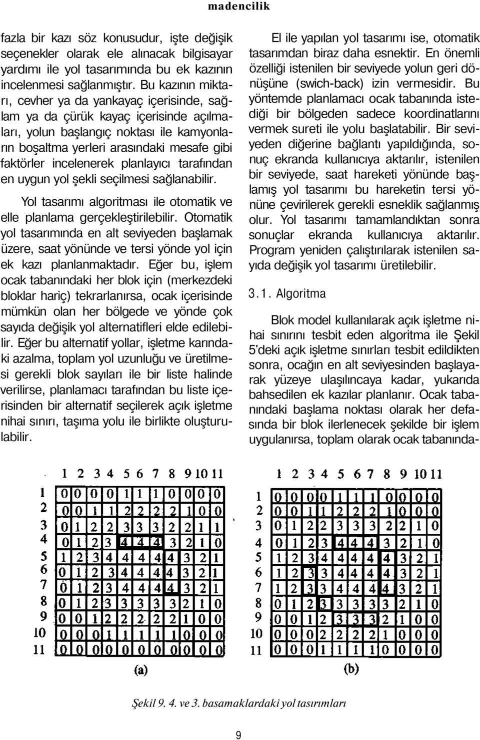 incelenerek planlayıcı tarafından en uygun yol şekli seçilmesi sağlanabilir. Yol tasarımı algoritması ile otomatik ve elle planlama gerçekleştirilebilir.