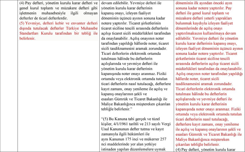 Yevmiye defteri ile yönetim kurulu karar defterinin kapanış onayı, izleyen faaliyet döneminin üçüncü ayının sonuna kadar notere yaptırılır.