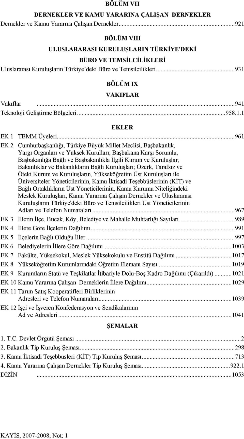 ..941 Teknoloji Geliştirme Bölgeleri...958.1.1 EKLER EK 1 TBMM Üyeleri.