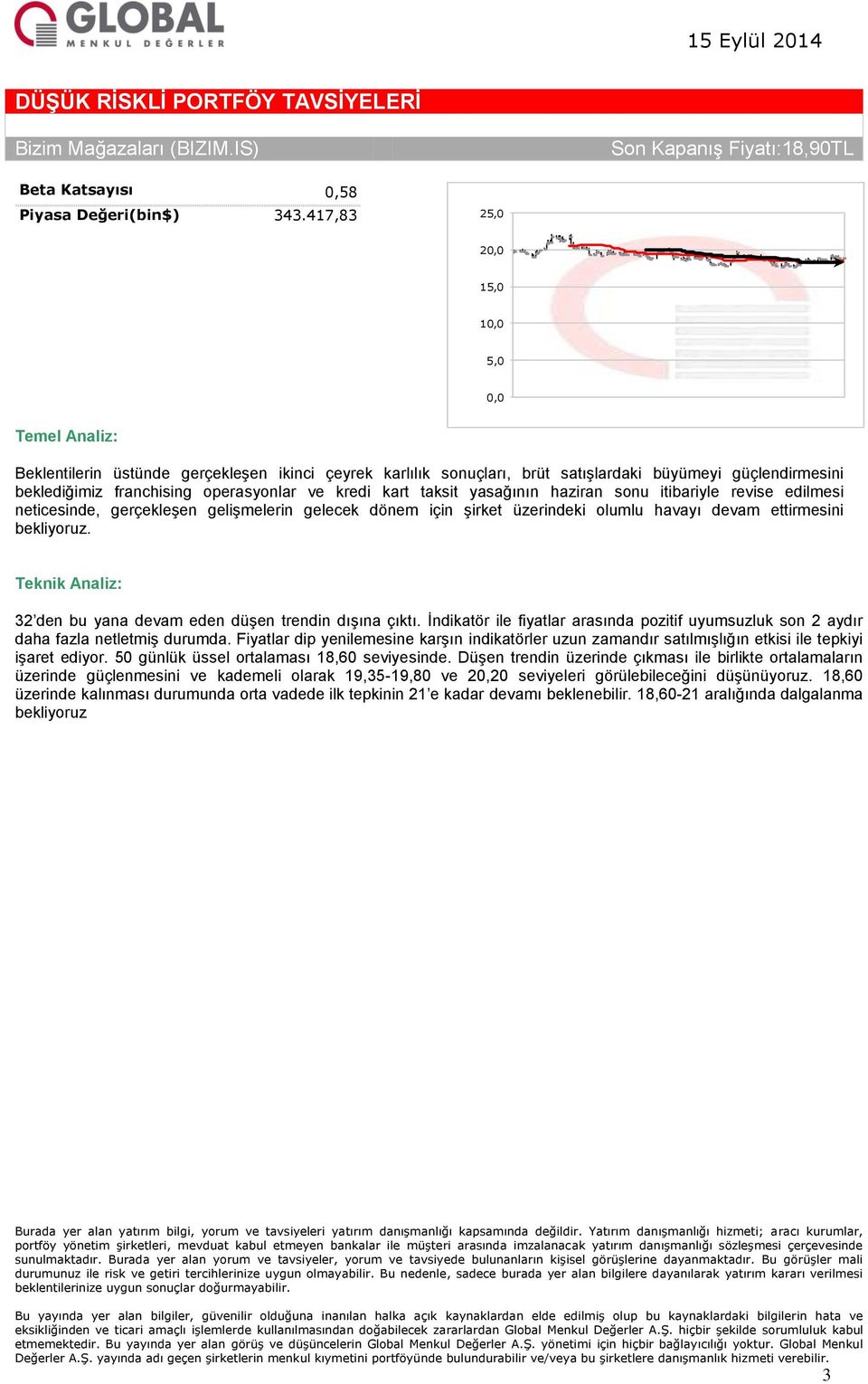 haziran sonu itibariyle revise edilmesi neticesinde, gerçekleşen gelişmelerin gelecek dönem için şirket üzerindeki olumlu havayı devam ettirmesini bekliyoruz.