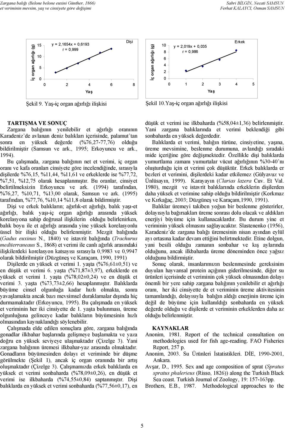 olduğu bildirilmiştir (Samsun ve ark., 1995; Erkoyuncu ve ark., 1994).