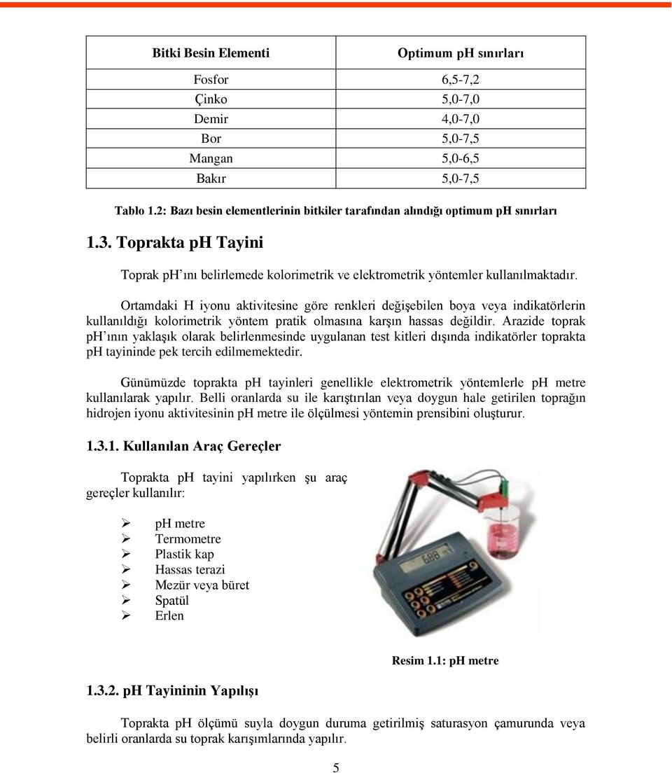 Ortamdaki H iyonu aktivitesine göre renkleri değiģebilen boya veya indikatörlerin kullanıldığı kolorimetrik yöntem pratik olmasına karģın hassas değildir.