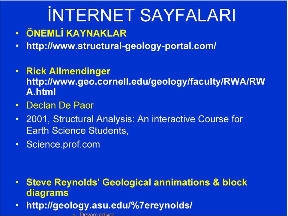 html Declan De Paor 2001, Structural Analysis: An interactive Course for Earth Science