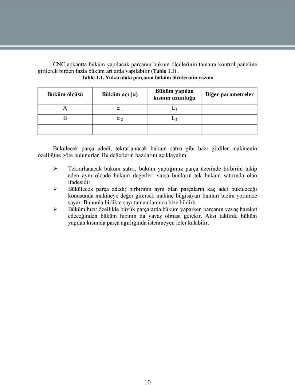 satırı gibi bazı girdiler makinenin özelliğine göre bulunurlar. Bu değerlerin bazılarını açıklayalım.