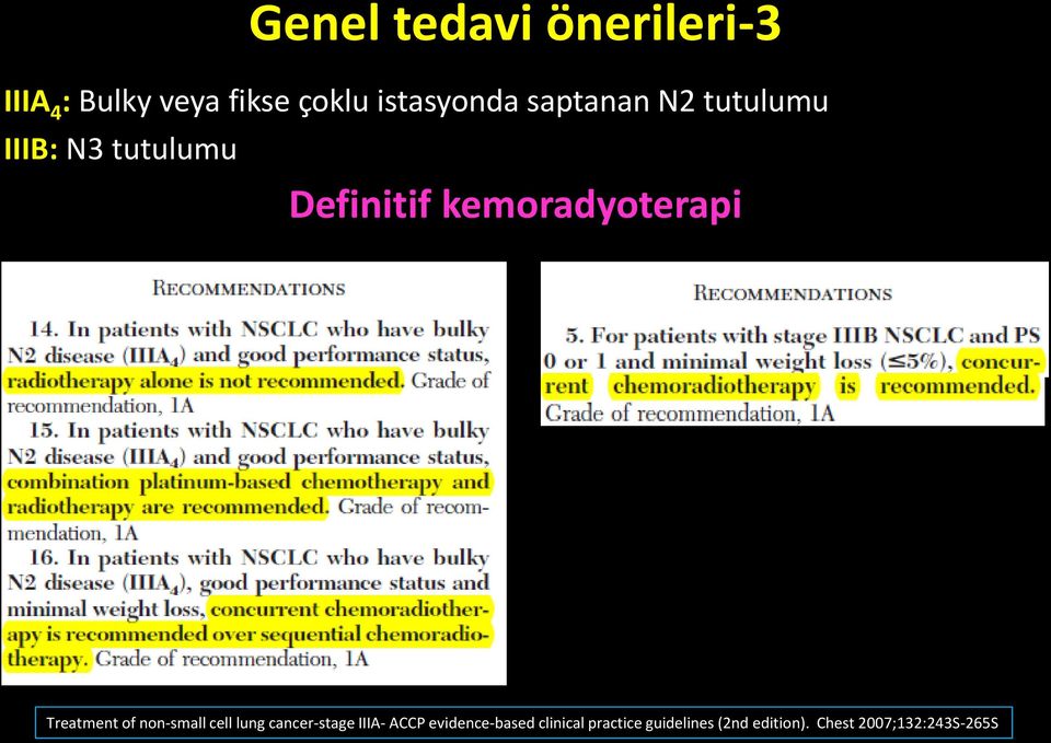 Treatment of non-small cell lung cancer-stage IIIA- ACCP