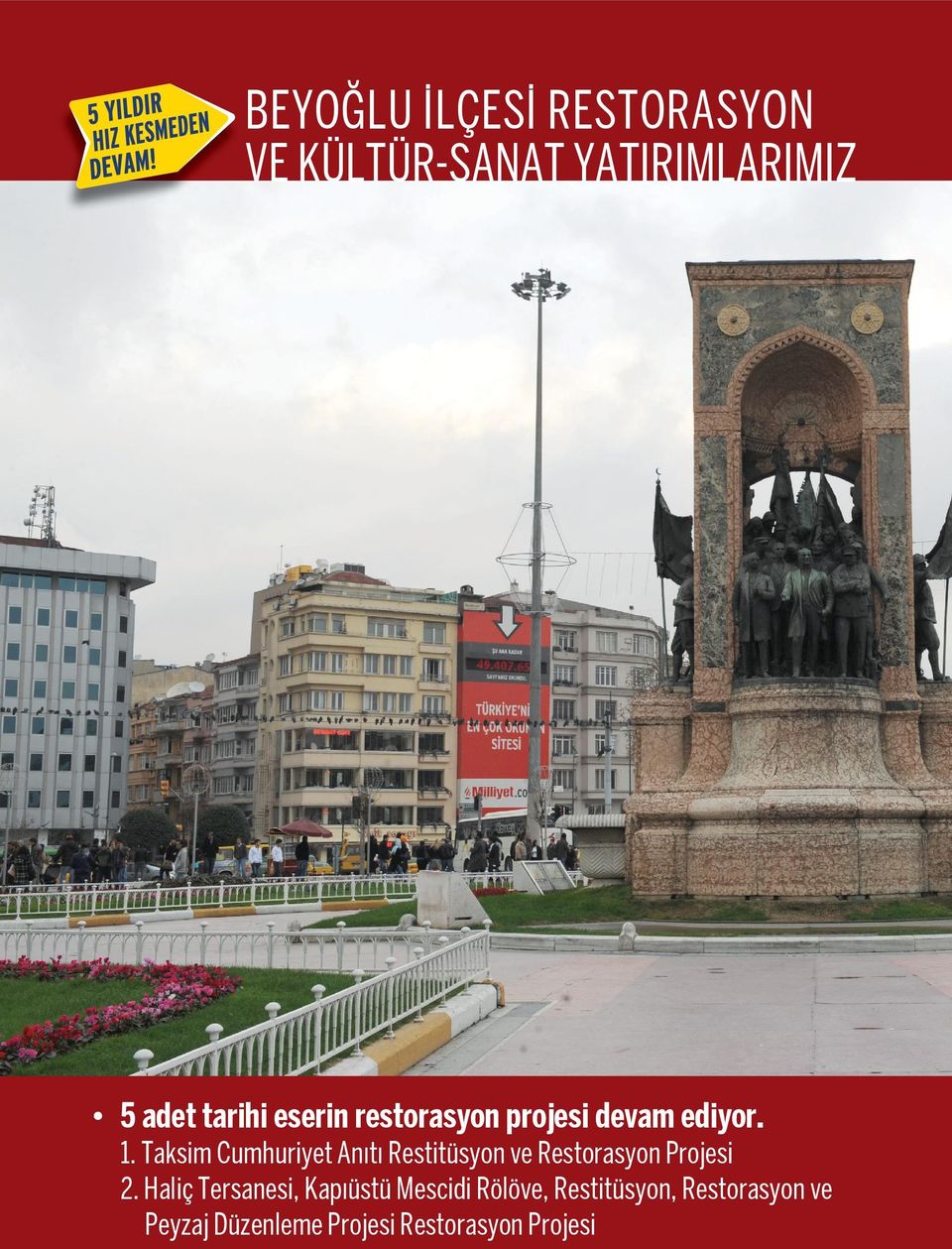 Taksim Cumhuriyet Anıtı Restitüsyon ve Restorasyon Projesi 2.