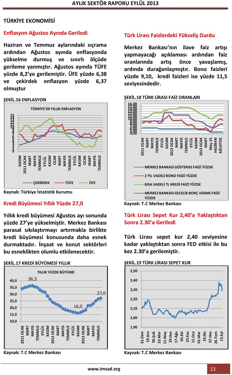 ölçüde gerileme yanmıştır. Ağustos ayında TÜFE yüzde 8,2 ye gerilemiştir. ÜFE yüzde 6,38 ve çekirdek enflasyon yüzde 6,37 olmuştur ŞEKİL.