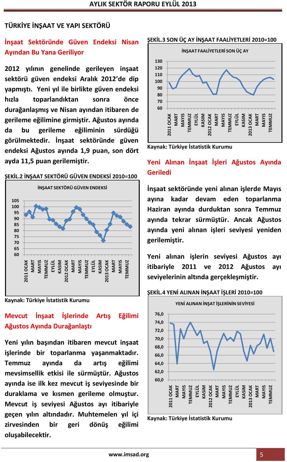 Yeni yıl ile birlikte güven endeksi hızla toparlandıktan sonra önce durağanlaşmış ve Nisan ayından itibaren de gerileme eğilimine girmiştir.