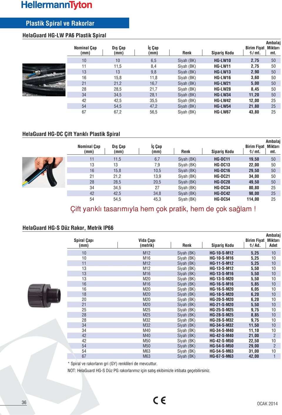 HelaGuard HG-DC Çift Yarıklı Plastik Spiral Nominal Çap D fl Çap ç Çap, 6,7 (BK) 7,9 (BK) 6,, (BK),,9 (BK), 0, (BK), 7 (BK),, (BK),, (BK) HG-DC HG-DC HG-DC6 HG-DC HG-DC HG-DC HG-DC HG-DC / mt.