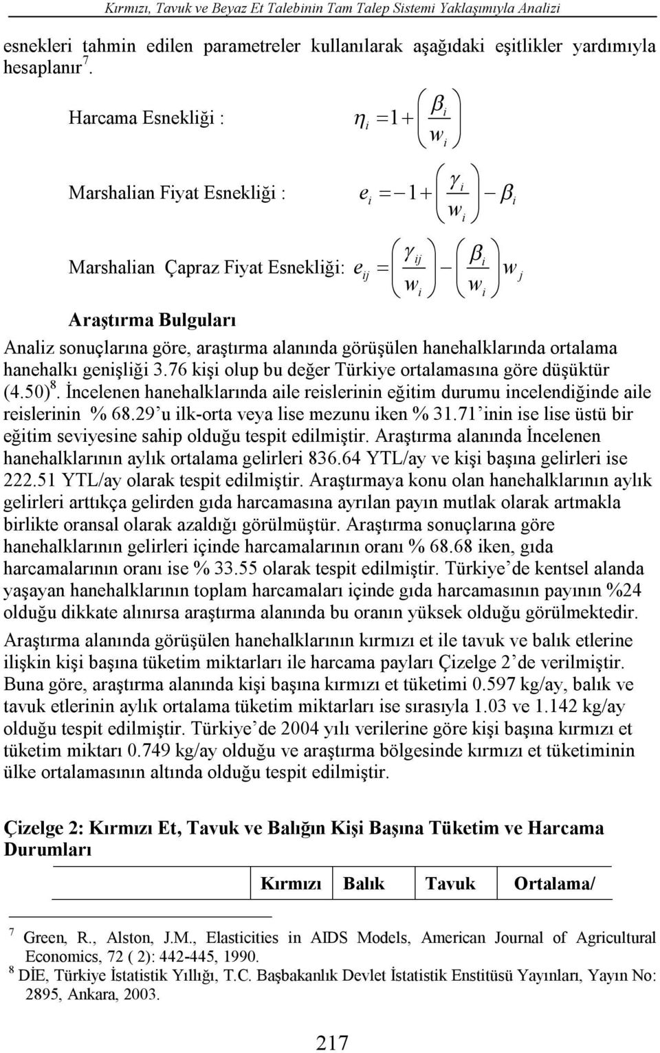 hanehalkı genşlğ 3.76 kş olup bu değer Türkye ortalamasına göre düşüktür (4.50) 8. İncelenen hanehalklarında ale reslernn eğtm durumu ncelendğnde ale reslernn % 68.