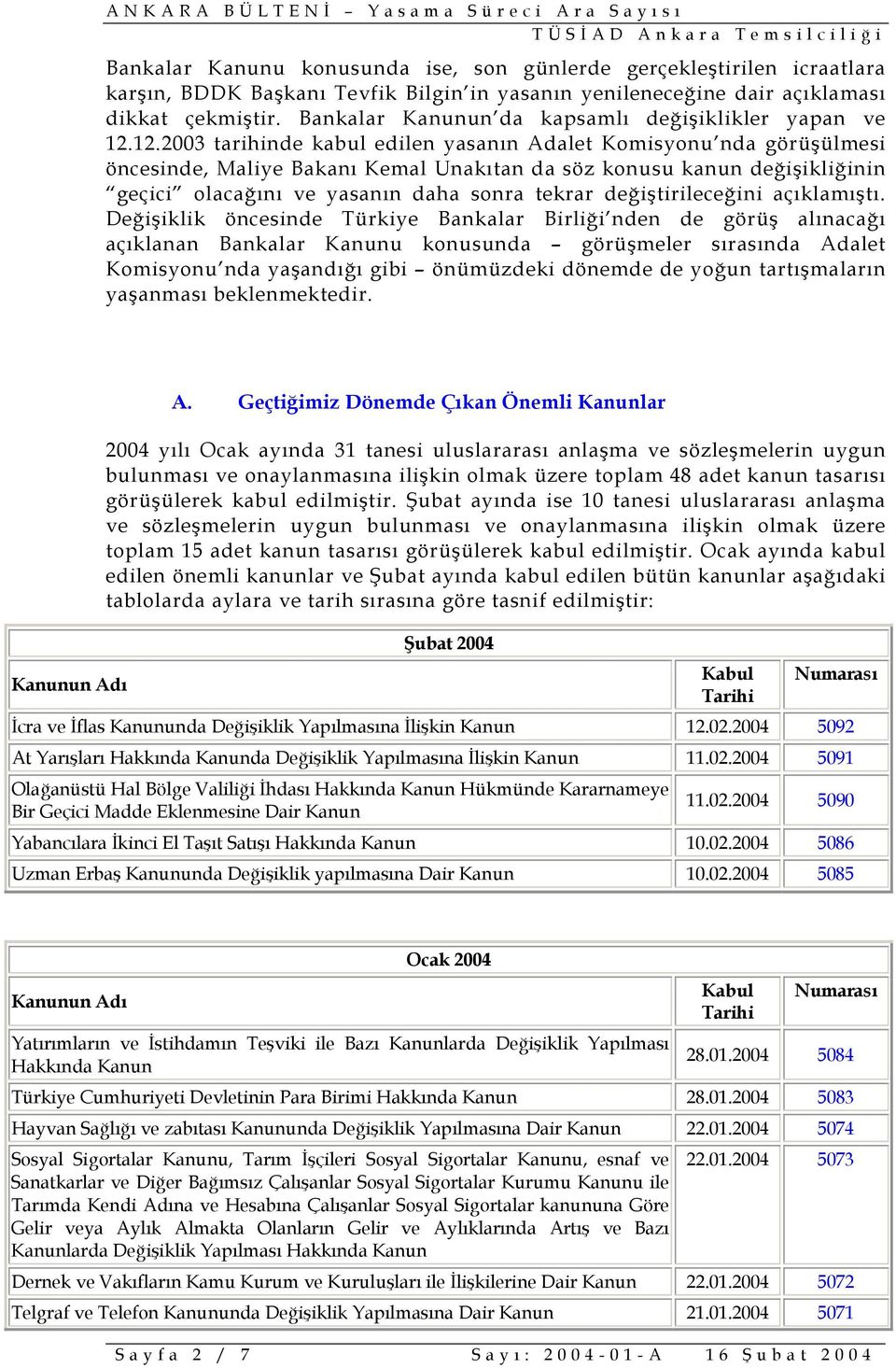 12.2003 tarihinde kabul edilen yasanın Adalet nda görüşülmesi öncesinde, Maliye Bakanı Kemal Unakıtan da söz konusu kanun değişikliğinin geçici olacağını ve yasanın daha sonra tekrar