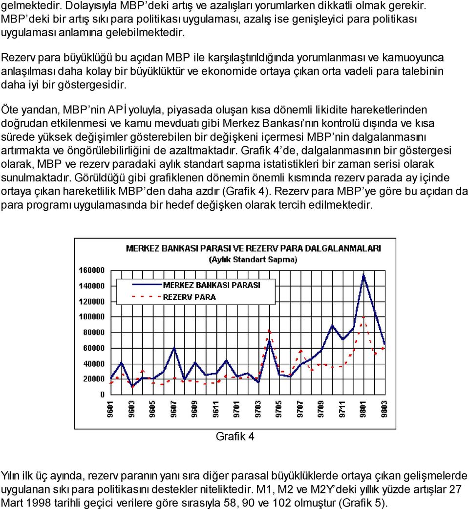 Rezerv para büyüklüğü bu açıdan MBP ile karşılaştırıldığında yorumlanması ve kamuoyunca anlaşılması daha kolay bir büyüklüktür ve ekonomide ortaya çıkan orta vadeli para talebinin daha iyi bir