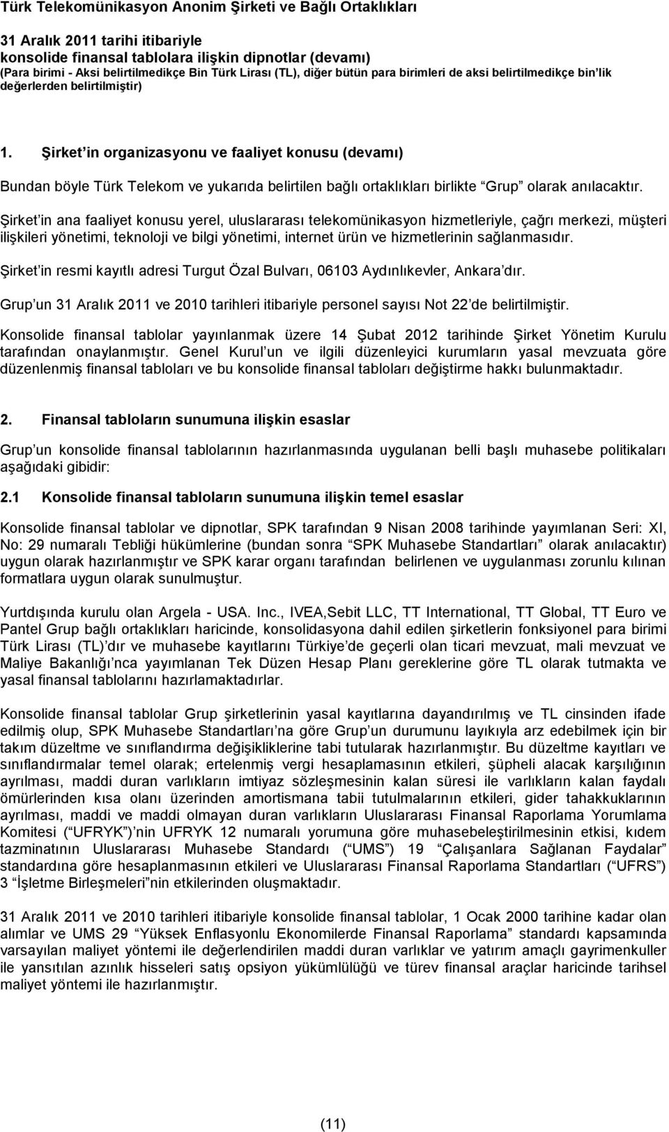 Şirket in ana faaliyet konusu yerel, uluslararası telekomünikasyon hizmetleriyle, çağrı merkezi, müşteri ilişkileri yönetimi, teknoloji ve bilgi yönetimi, internet ürün ve hizmetlerinin sağlanmasıdır.