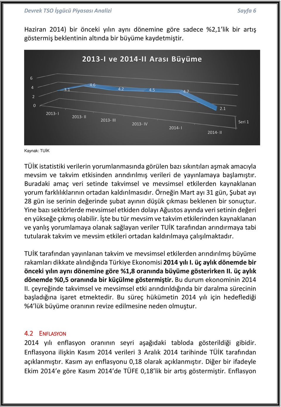 1 Seri 1 Kaynak: TUİK TÜİK istatistiki verilerin yorumlanmasında görülen bazı sıkıntıları aşmak amacıyla mevsim ve takvim etkisinden arındırılmış verileri de yayınlamaya başlamıştır.