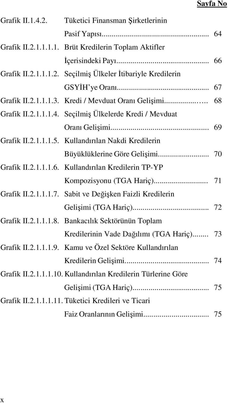 Kullandırılan Nakdi Kredilerin Büyüklüklerine Göre Gelişimi... 70 Grafik II.2.1.1.1.6. Kullandırılan Kredilerin TP-YP Kompozisyonu (TGA Hariç)... 71 Grafik II.2.1.1.1.7. Sabit ve Değişken Faizli Kredilerin Gelişimi (TGA Hariç).