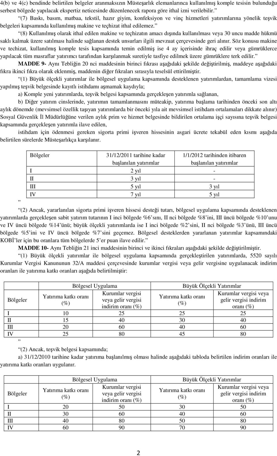 (8) Kullanılmış olarak ithal edilen makine ve teçhizatın amacı dışında kullanılması veya 30 uncu madde hükmü saklı kalmak üzere satılması halinde sağlanan destek unsurları ilgili mevzuat çerçevesinde