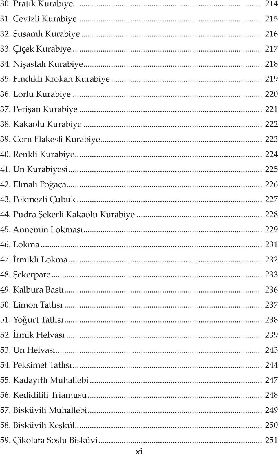 .. 227 44. Pudra Şekerli Kakaolu Kurabiye... 228 45. Annemin Lokması... 229 46. Lokma... 231 47. İrmikli Lokma... 232 48. Şekerpare... 233 49. Kalbura Bastı... 236 50. Limon Tatlısı... 237 51.