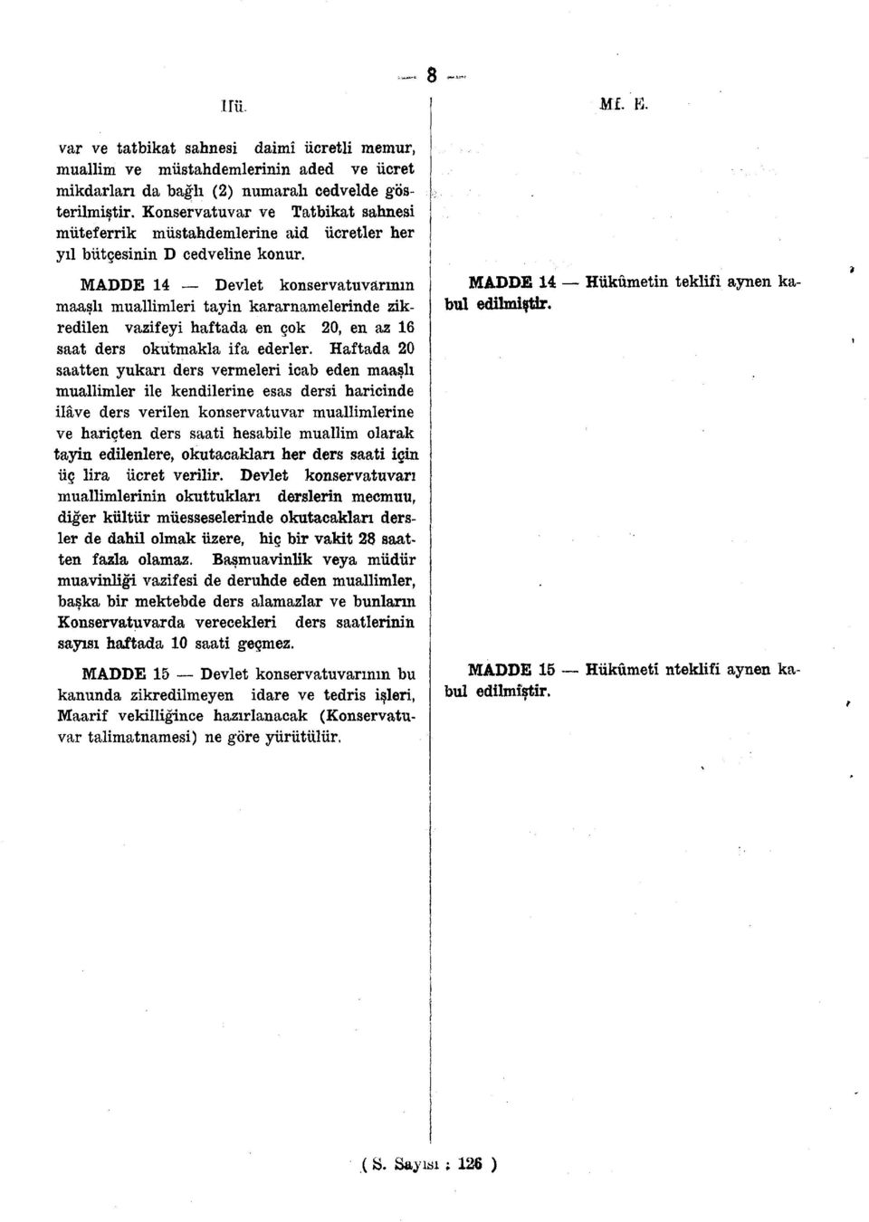 MADDE 4 Devlet konservatuvarmın maaşlı muallimleri tayin kararnamelerinde zikredilen vazifeyi haftada en çok 20, en az 6 saat ders okutmakla ifa ederler.