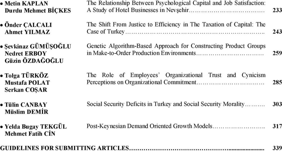 233 The Shift From Justice to Efficiency in The Taxation of Capital: The Case of Turkey.