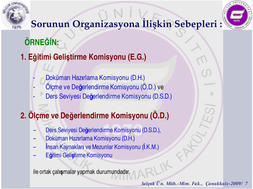 Ölçme ve De erlendirme Komisyonu (Ö.D.) Ders Seviyesi De erlendirme Komisyonu (D.S.D.), Doküman Ha