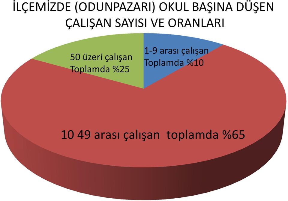 çalışan Toplamda %25 1-9 arası çalışan