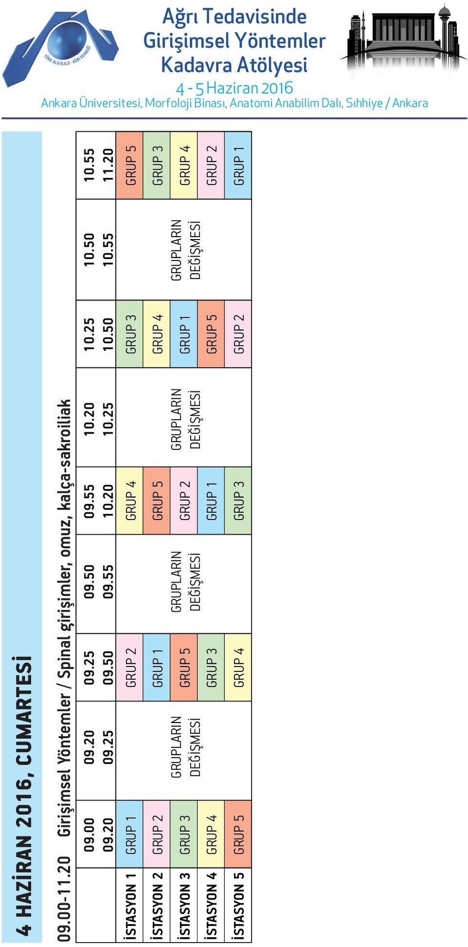 İSTASYON 2 İSTASYON 3 İSTASYON 4 İSTASYON 5 09.00 09.20 09.