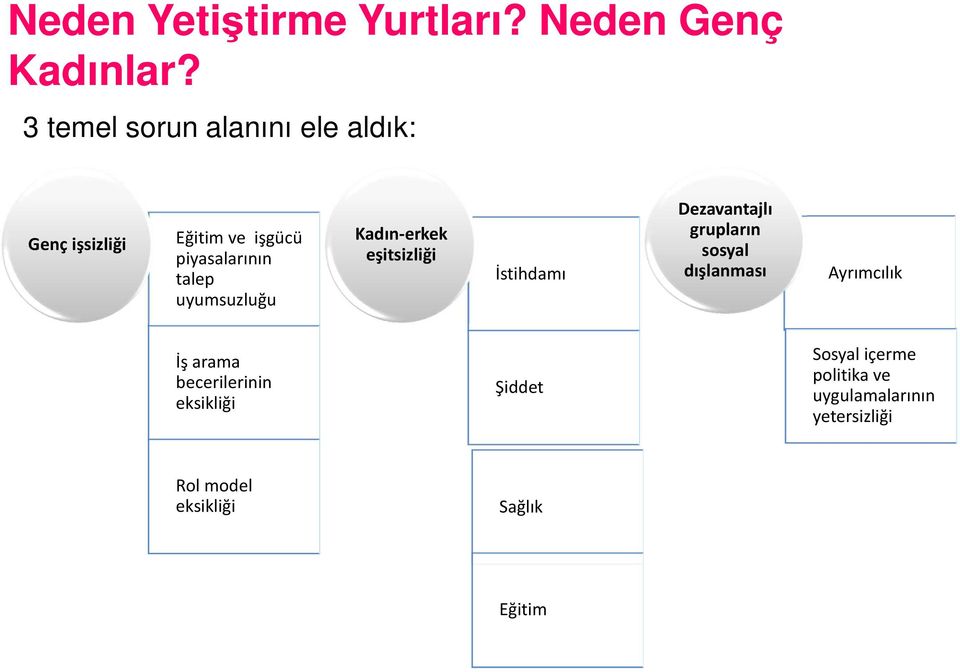 uyumsuzluğu Kadın-erkek eşitsizliği İstihdamı Dezavantajlı grupların sosyal dışlanması