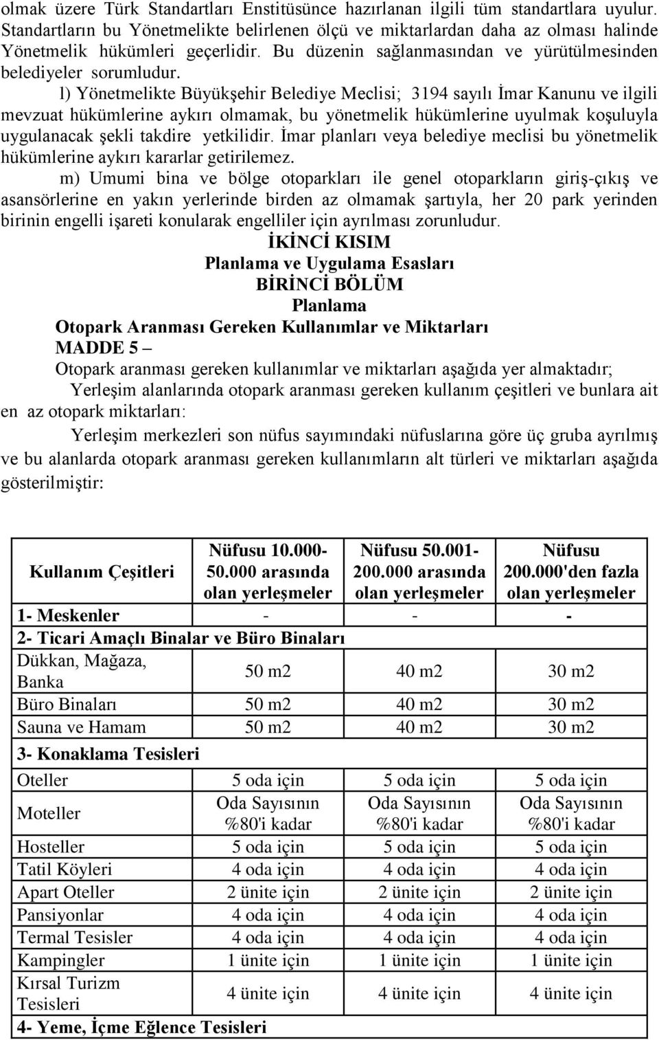 l) Yönetmelikte Büyükşehir Belediye Meclisi; 3194 sayılı İmar Kanunu ve ilgili mevzuat hükümlerine aykırı olmamak, bu yönetmelik hükümlerine uyulmak koşuluyla uygulanacak şekli takdire yetkilidir.