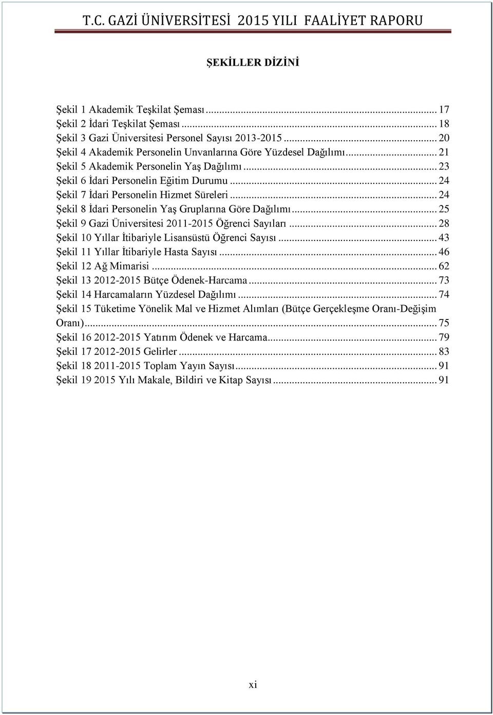 .. 24 Şekil 7 İdari Personelin Hizmet Süreleri... 24 Şekil 8 İdari Personelin Yaş Gruplarına Göre Dağılımı... 25 Şekil 9 Gazi Üniversitesi 2011-2015 Öğrenci Sayıları.