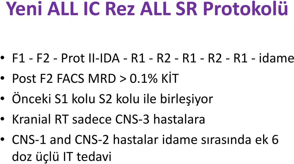 1% KİT Önceki S1 kolu S2 kolu ile birleşiyor Kranial RT