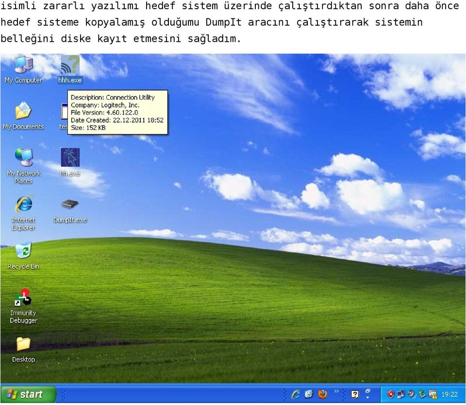kopyalamış olduğumu DumpIt aracını