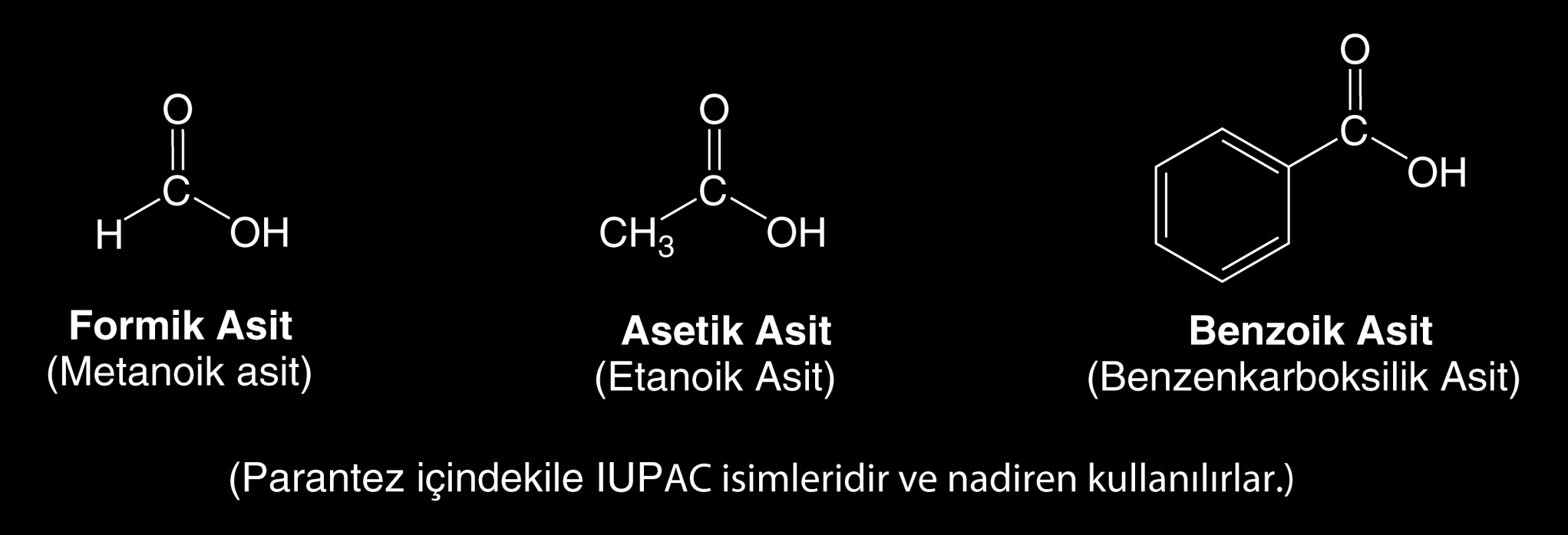 Karboksilik Asitler ve Esterlerin İsimlendirilmesi Çoğu basit karboksilik asitlerde