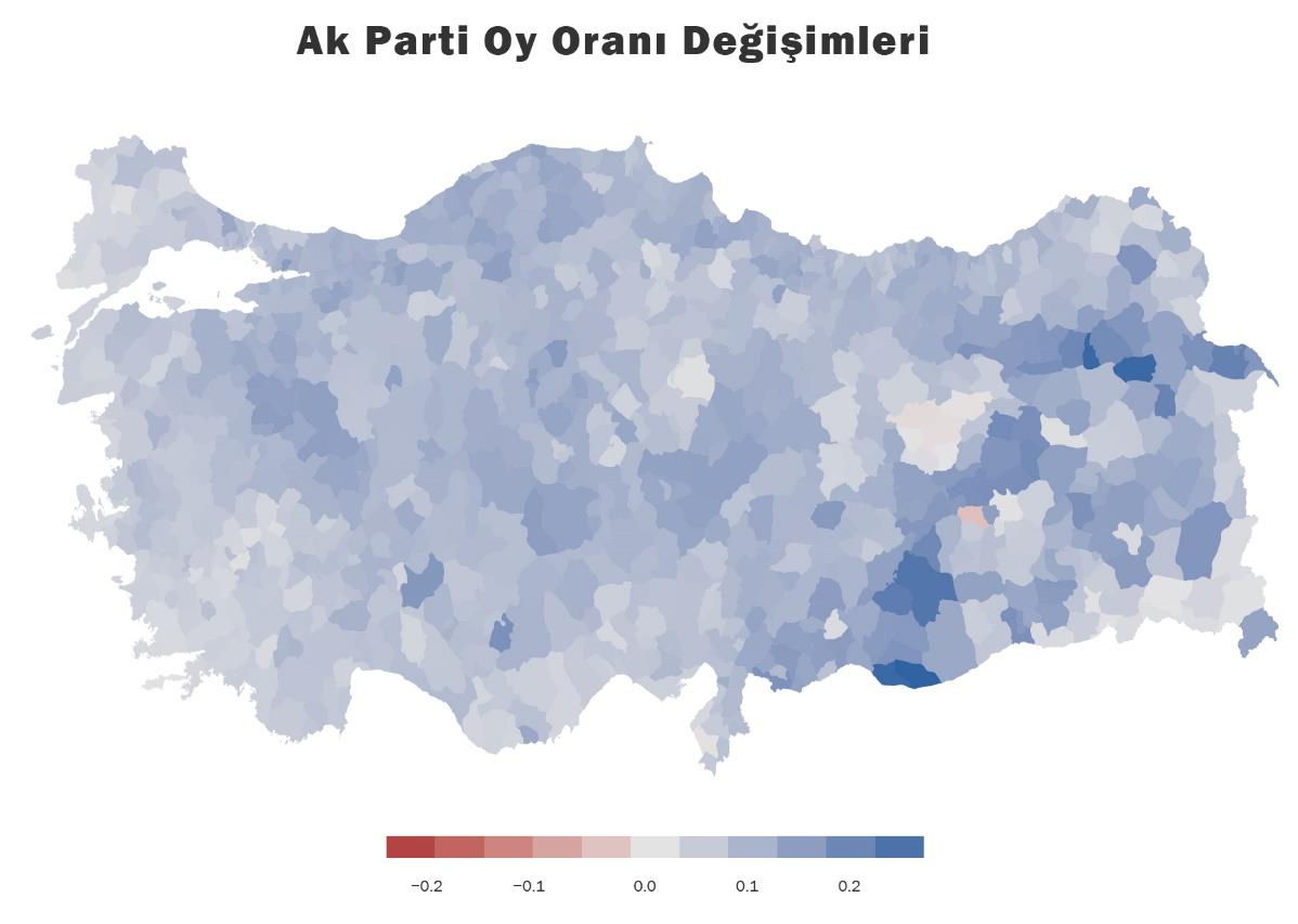 387 ilçede Ak Parti > % 60 23 ilçede Ak Parti < % 10 Ak Parti Türkiye genelindeki 970 ilçenin 387 sinde yüzde 60 ın üzerinde oy almıştır.