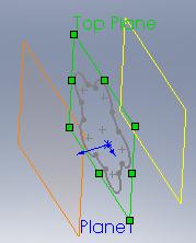 Solidworks Ders Notları 105 Örnek 2: Lofted Boss/Base örnek olması anlamında çalışma hazırlayalım. 1-)Top Plane, Normal To seçilir. 2-)Aşağıdaki şekildeki ölçülerde obje çizilir.