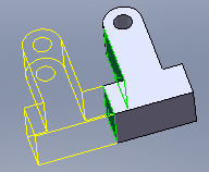 3-)Extruded Boss/Base çalıştırılır ve 10mm yükseklik verilir. 4-)Mirror Face Plane alanı işaretlenir ve aynalama yüzey seçilir. 5-)Features to mirror ile aynalanacak kenar seçilir.