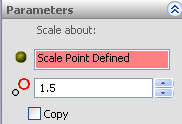 Solidworks Ders Notları 25 2-)Parameters: Ölçeklendirme parametrelerinin bulunduğu bölümdür. 2-1-)Scale point Defined: Ölçeklendirmede referans alınacak nokta belirlenir.