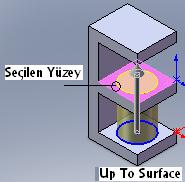 Solidworks Ders Notları 38 2-4-) Up To vertex: Yüksekliğin seçilecek köşe noktasına kadar gitmesini sağlar. 2-5-) Up To Surface: Oluşturulan profili seçilen bir yüzeye veya düzleme kadar uzatır.