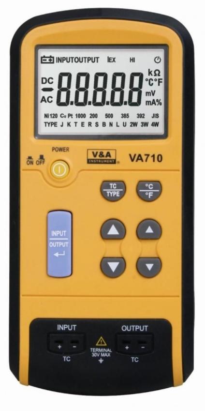 Saha Kalibratörleri VA 710 Sıcaklık Kalibratörü - Ölçü birimleri C, F veya MV.