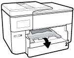 3. Kartuş erişim kapağını kapatın. Kağıt sıkışmasını dupleks alanından gidermek için 1. Tepsi 1'i yazıcıdan dışarı çekip çıkarın. 2.