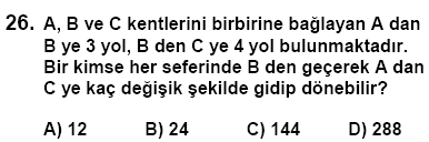 =( ) ve y= y( ) olsun. = u = +y v= y Yanıt C dir. u v=.y= 1 olup = bulunur. YANIT:C = f( 1)=f(1)=0 olup olur.