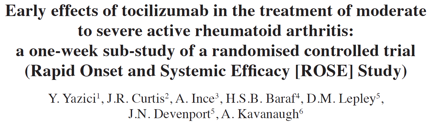 Orta ağır RA Tocilizumab + DMARD vs placebo + DMARD 24 hafta 1.